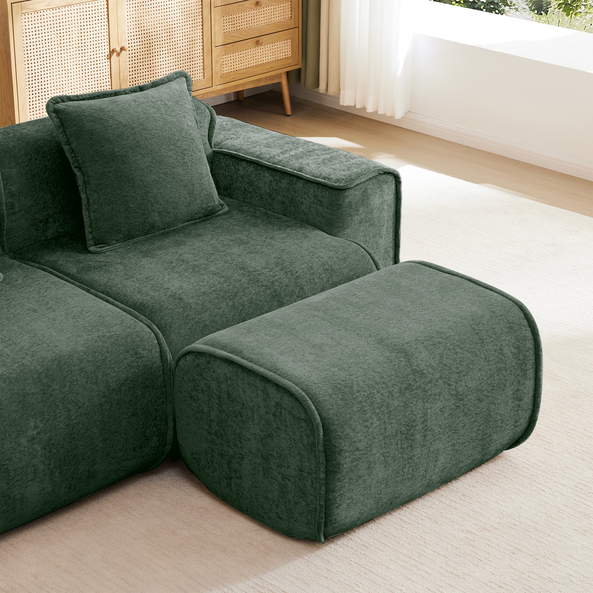 Seneca Boneless Ottoman - Olive