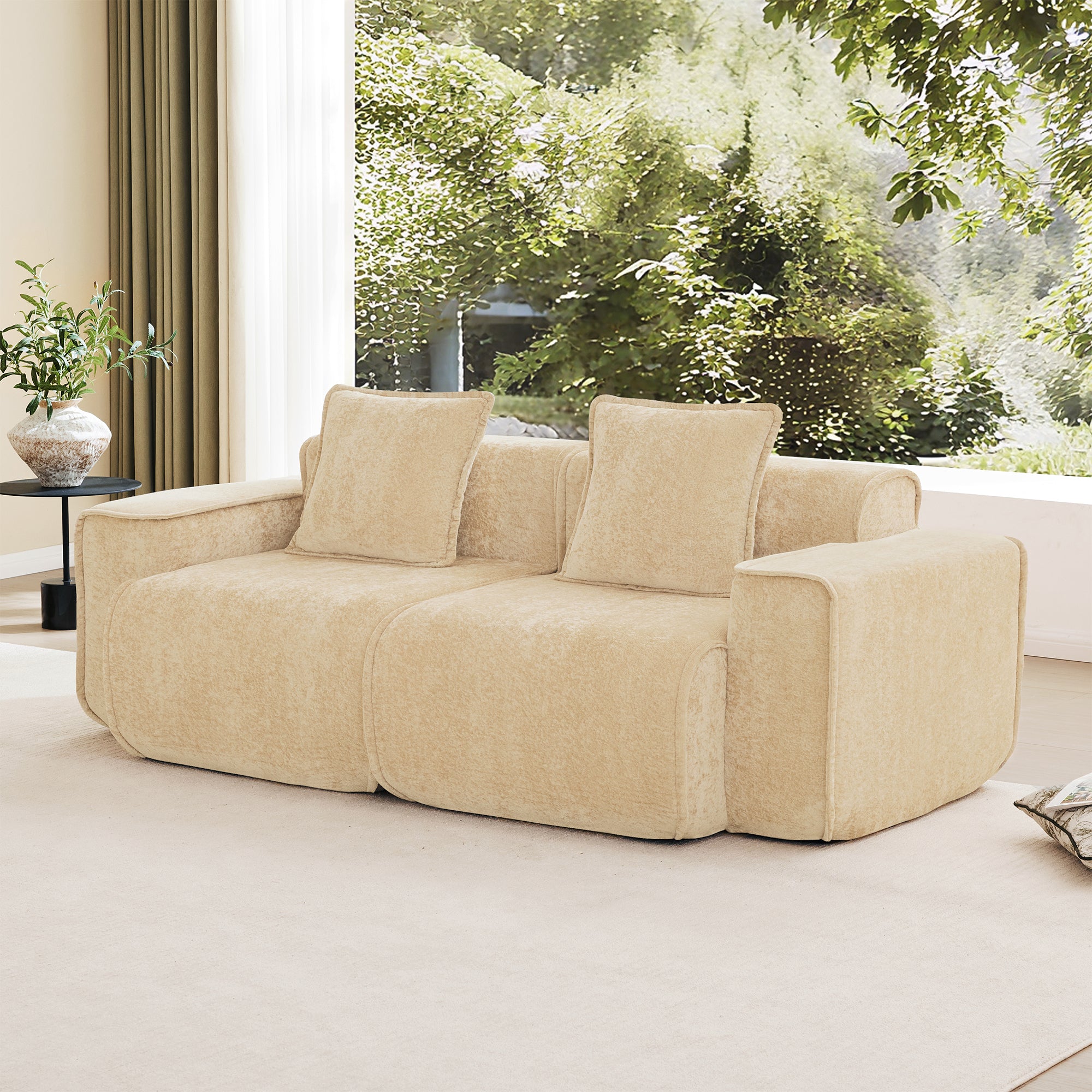 Seneca Boneless Couch - 2 Seater, Camel