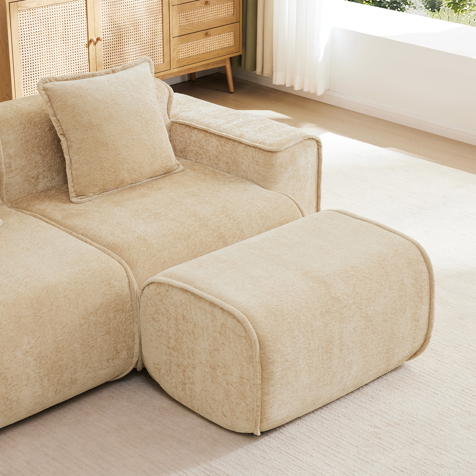 Seneca Boneless Ottoman - Camel