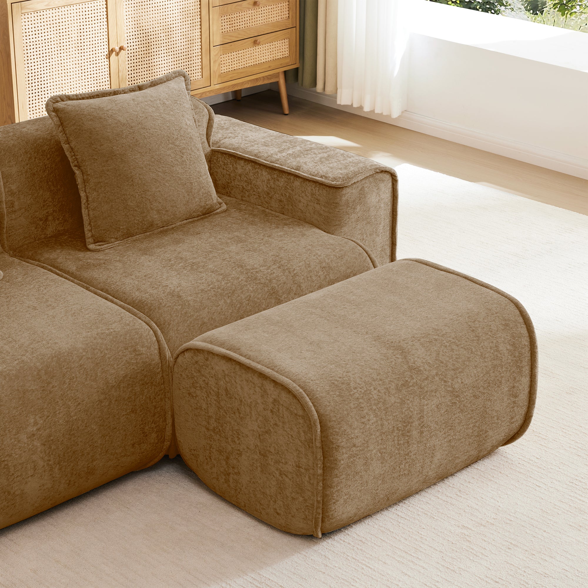 Seneca Boneless Ottoman - Mocha